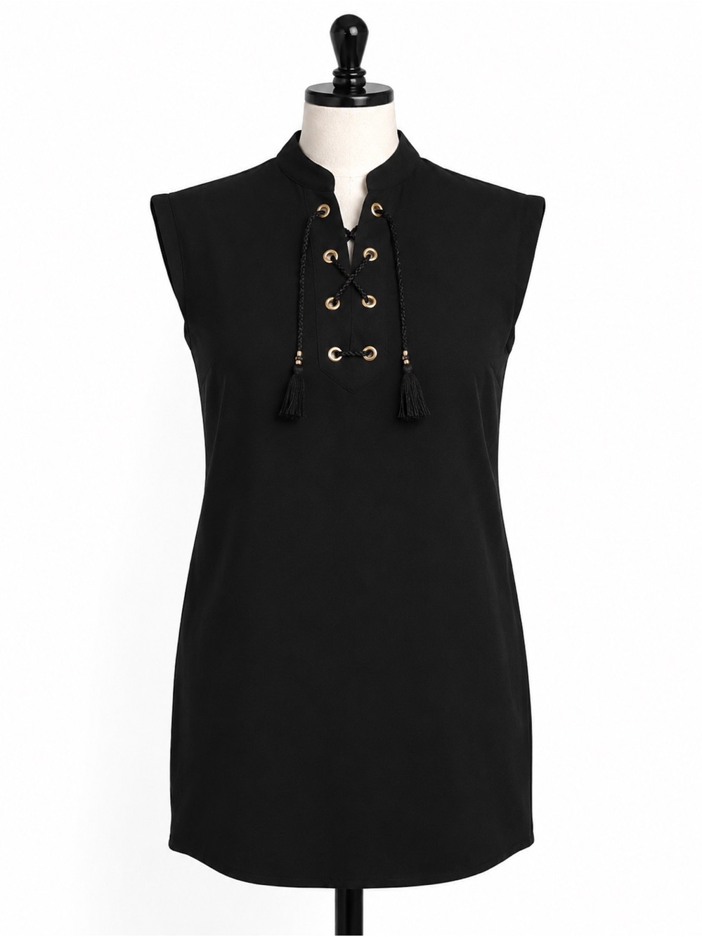 Calvin Klein Lace-Up Shift Dress with Tassel Ties